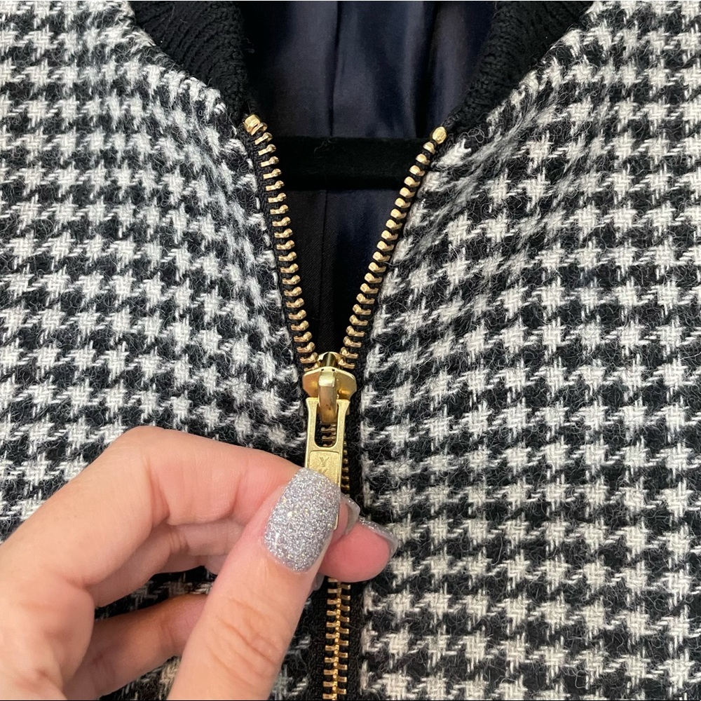 J Crew Wool Houndstooth Bomber Jacket - Picture 3 of 5